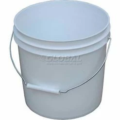 Vestil 2 Gallon Open Head Plastic Pail PAIL-2-PWS with Steel Handle - White
