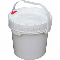 Vestil 3.5 Gallon Screw-Top Plastic Pail & Lid PAIL-SCR-35-W - White