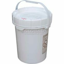 Vestil 5 Gallon Screw-Top Plastic Pail & Lid PAIL-SCR-5-W - White