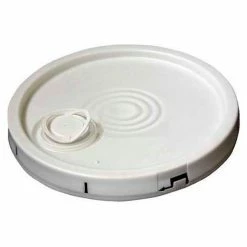 Vestil Tear-Tab Lid LID-2-PWST with Plastic Spout for 2 Gal White Open Head Pail