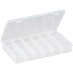 Plano Molding Plano StowAway® 18 Fixed Compartment Box, 11"L x 7-1/4"W x 1-3/4"H, Clear - Pkg Qty 6