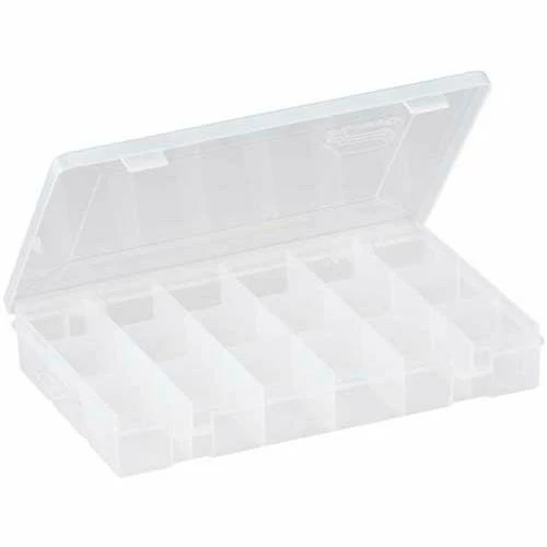 Plano Molding Plano StowAway® 18 Fixed Compartment Box, 11"L x 7-1/4"W x 1-3/4"H, Clear - Pkg Qty 6 1 Plano Molding Plano StowAway® 18 Fixed Compartment Box, 11"L x 7-1/4"W x 1-3/4"H, Clear - Pkg Qty 6