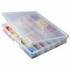 Plano Molding Plano StowAway 24 Fixed Compartment Box, 14-1/4"W x 2-1/4"D x 11-1/2"H, Clear - Pkg Qty 6