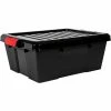 Quantum Storage Systems Quantum Heavy-Duty Latch Container with Lid 21"Lx15-7/8"x7-3/4"H Black Price Each - Pkg Qty 6