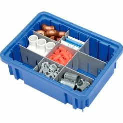 Global Industrial™ Plastic Dividable Grid Container DG91035,10-7/8"L x 8-1/4"W x 3-1/2"H, Blue - Pkg Qty 20