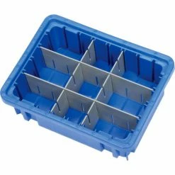 Global Industrial™ Plastic Dividable Grid Container DG91035,10-7/8"L x 8-1/4"W x 3-1/2"H, Blue - Pkg Qty 20 -Containers & Organizers Sales Store 334100BL 03