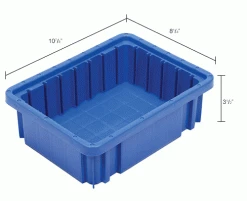 Global Industrial™ Plastic Dividable Grid Container DG91035,10-7/8"L x 8-1/4"W x 3-1/2"H, Blue - Pkg Qty 20 -Containers & Organizers Sales Store 334100BL dim