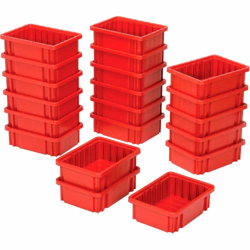 Global Industrial Plastic Dividable Grid Container - DG91035,10-7/8"L x 8-1/4"W x 3-1/2"H, Red - Pkg Qty 20 2 Global Industrial Plastic Dividable Grid Container - DG91035,10-7/8"L x 8-1/4"W x 3-1/2"H, Red - Pkg Qty 20 - Image 2