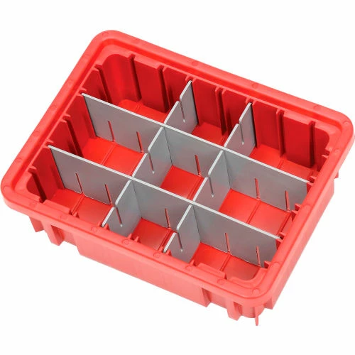 Global Industrial Plastic Dividable Grid Container - DG91035,10-7/8"L x 8-1/4"W x 3-1/2"H, Red - Pkg Qty 20 4 Global Industrial Plastic Dividable Grid Container - DG91035,10-7/8"L x 8-1/4"W x 3-1/2"H, Red - Pkg Qty 20 - Image 4