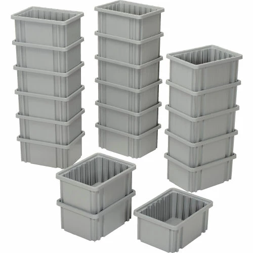 Global Industrial Plastic Dividable Grid Container - DG91050,10-7/8"L x 8-1/4"W x 5"H, Gray - Pkg Qty 20 2 Global Industrial Plastic Dividable Grid Container - DG91050,10-7/8"L x 8-1/4"W x 5"H, Gray - Pkg Qty 20 - Image 2