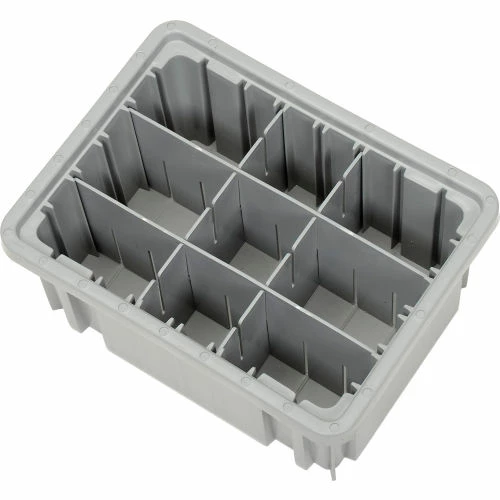 Global Industrial Plastic Dividable Grid Container - DG91050,10-7/8"L x 8-1/4"W x 5"H, Gray - Pkg Qty 20 4 Global Industrial Plastic Dividable Grid Container - DG91050,10-7/8"L x 8-1/4"W x 5"H, Gray - Pkg Qty 20 - Image 4