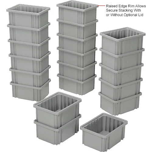 Global Industrial Plastic Dividable Grid Container - DG91050,10-7/8"L x 8-1/4"W x 5"H, Gray - Pkg Qty 20 13 Global Industrial Plastic Dividable Grid Container - DG91050,10-7/8"L x 8-1/4"W x 5"H, Gray - Pkg Qty 20 - Image 13