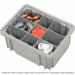 Global Industrial Plastic Dividable Grid Container - DG91050,10-7/8"L x 8-1/4"W x 5"H, Gray - Pkg Qty 20 33 Global Industrial Plastic Dividable Grid Container - DG91050,10-7/8"L x 8-1/4"W x 5"H, Gray - Pkg Qty 20 -Containers & Organizers Sales Store 334101GY 4wco