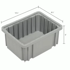Global Industrial Plastic Dividable Grid Container - DG91050,10-7/8"L x 8-1/4"W x 5"H, Gray - Pkg Qty 20 35 Global Industrial Plastic Dividable Grid Container - DG91050,10-7/8"L x 8-1/4"W x 5"H, Gray - Pkg Qty 20 -Containers & Organizers Sales Store 334101GY dim