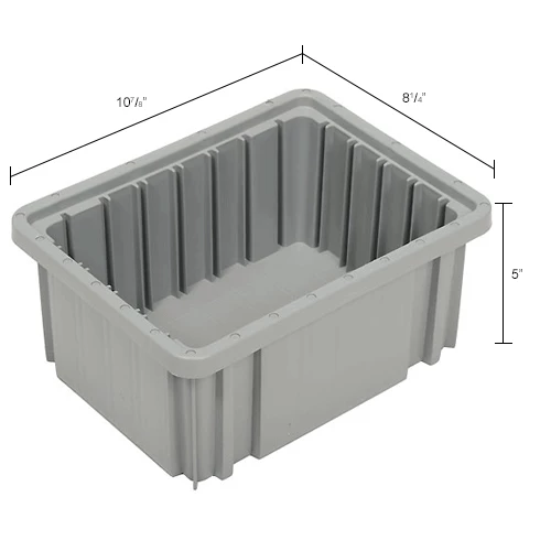 Global Industrial Plastic Dividable Grid Container - DG91050,10-7/8"L x 8-1/4"W x 5"H, Gray - Pkg Qty 20 17 Global Industrial Plastic Dividable Grid Container - DG91050,10-7/8"L x 8-1/4"W x 5"H, Gray - Pkg Qty 20 - Image 17