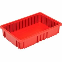 Global Industrial™ Plastic Dividable Grid Container DG92035,16-1/2"L x 10-7/8"W x 3-1/2"H, Red - Pkg Qty 12 -Containers & Organizers Sales Store 334102RD 02