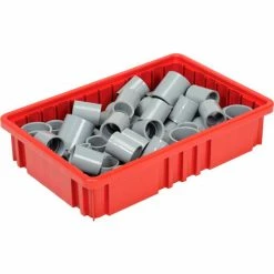 Global Industrial™ Plastic Dividable Grid Container DG92035,16-1/2"L x 10-7/8"W x 3-1/2"H, Red - Pkg Qty 12 -Containers & Organizers Sales Store 334102RD 08