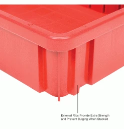 Global Industrial™ Plastic Dividable Grid Container DG92035,16-1/2"L x 10-7/8"W x 3-1/2"H, Red - Pkg Qty 12 -Containers & Organizers Sales Store 334102RD 3wco
