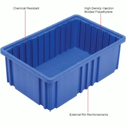 Global Industrial™ Plastic Dividable Grid Container DG91035,10-7/8"L x 8-1/4"W x 3-1/2"H, Blue - Pkg Qty 20 -Containers & Organizers Sales Store 334103BL 1wco