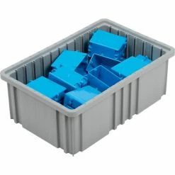 Global Industrial™ Plastic Dividable Grid Container - DG92060,16-1/2"L x 10-7/8"W x 6"H, Gray - Pkg Qty 8 -Containers & Organizers Sales Store 334103GY 05