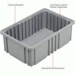 Global Industrial™ Plastic Dividable Grid Container - DG92060,16-1/2"L x 10-7/8"W x 6"H, Gray - Pkg Qty 8 -Containers & Organizers Sales Store 334103GY 1wco