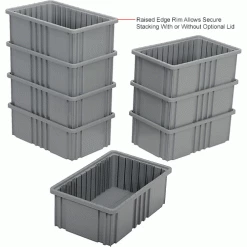 Global Industrial™ Plastic Dividable Grid Container - DG92060,16-1/2"L x 10-7/8"W x 6"H, Gray - Pkg Qty 8 -Containers & Organizers Sales Store 334103GY 2wco