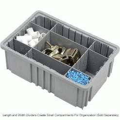 Global Industrial™ Plastic Dividable Grid Container - DG92060,16-1/2"L x 10-7/8"W x 6"H, Gray - Pkg Qty 8 -Containers & Organizers Sales Store 334103GY 5wco