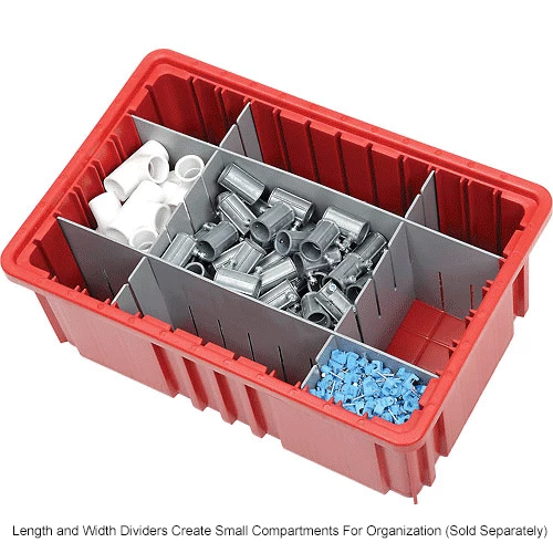 Global Industrial Plastic Dividable Grid Container - DG91035,10-7/8"L x 8-1/4"W x 3-1/2"H, Red - Pkg Qty 20 16 Global Industrial Plastic Dividable Grid Container - DG91035,10-7/8"L x 8-1/4"W x 3-1/2"H, Red - Pkg Qty 20 - Image 16