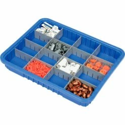 Global Industrial™ Plastic Dividable Grid Container - DG93030, 22-1/2"L x 17-1/2"W x 3"H, Blue - Pkg Qty 6