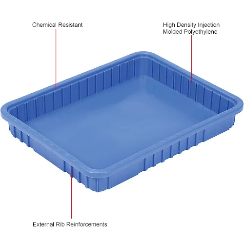Global Industrial Plastic Dividable Grid Container - DG93030, 22-1/2"L x 17-1/2"W x 3"H, Blue - Pkg Qty 6 12 Global Industrial Plastic Dividable Grid Container - DG93030, 22-1/2"L x 17-1/2"W x 3"H, Blue - Pkg Qty 6 - Image 12