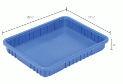Global Industrial Plastic Dividable Grid Container - DG93030, 22-1/2"L x 17-1/2"W x 3"H, Blue - Pkg Qty 6 33 Global Industrial Plastic Dividable Grid Container - DG93030, 22-1/2"L x 17-1/2"W x 3"H, Blue - Pkg Qty 6 -Containers & Organizers Sales Store 334105BL dim