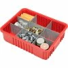 Global Industrial™ Plastic Dividable Grid Container - DG93060, 22-1/2"L x 17-1/2"W x 6"H, Red - Pkg Qty 3