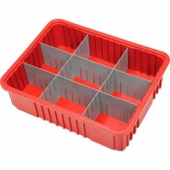 Global Industrial™ Plastic Dividable Grid Container - DG93060, 22-1/2"L x 17-1/2"W x 6"H, Red - Pkg Qty 3 -Containers & Organizers Sales Store 334106RD 03