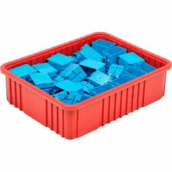 Global Industrial™ Plastic Dividable Grid Container - DG93060, 22-1/2"L x 17-1/2"W x 6"H, Red - Pkg Qty 3 -Containers & Organizers Sales Store 334106RD 09