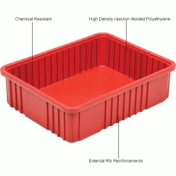 Global Industrial™ Plastic Dividable Grid Container - DG93060, 22-1/2"L x 17-1/2"W x 6"H, Red - Pkg Qty 3 -Containers & Organizers Sales Store 334106RD 1wco