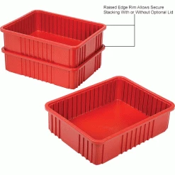 Global Industrial™ Plastic Dividable Grid Container - DG93060, 22-1/2"L x 17-1/2"W x 6"H, Red - Pkg Qty 3 -Containers & Organizers Sales Store 334106RD 2wco