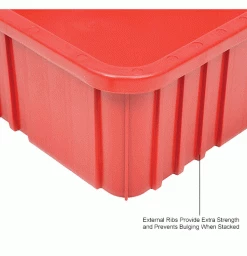 Global Industrial™ Plastic Dividable Grid Container - DG93060, 22-1/2"L x 17-1/2"W x 6"H, Red - Pkg Qty 3 -Containers & Organizers Sales Store 334106RD 3wco