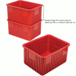 Global Industrial™ Plastic Dividable Grid Container - DG93120, 22-1/2"L x 17-1/2"W x 12"H, Red - Pkg Qty 3 -Containers & Organizers Sales Store 334108RD 2wco