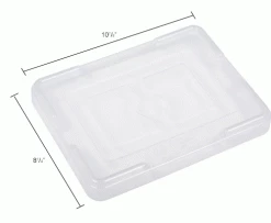 Global Industrial™ Lid COV91000 for Plastic Dividable Grid Container, 10-7/8"L x 8-1/4"W, Clear - Pkg Qty 10 -Containers & Organizers Sales Store 334127CL dim
