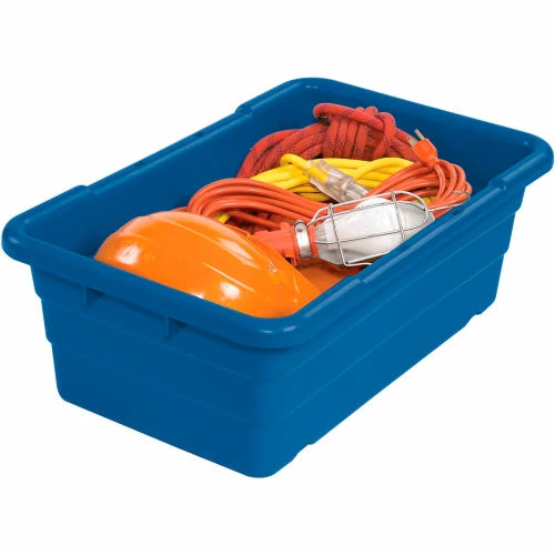 Global Industrial Cross Stack Nest Tote Tub - 25-1/8 x 16 x 8-1/2 Blue - Pkg Qty 6 9 Global Industrial Cross Stack Nest Tote Tub - 25-1/8 x 16 x 8-1/2 Blue - Pkg Qty 6 - Image 9