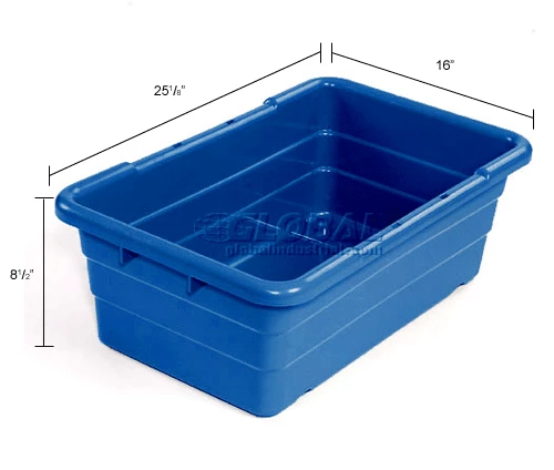 Global Industrial Cross Stack Nest Tote Tub - 25-1/8 x 16 x 8-1/2 Blue - Pkg Qty 6 18 Global Industrial Cross Stack Nest Tote Tub - 25-1/8 x 16 x 8-1/2 Blue - Pkg Qty 6 - Image 18