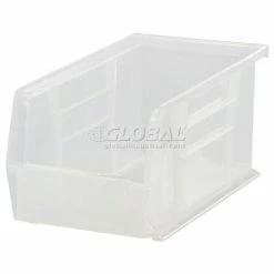 Global Industrial™ Plastic Stack & Hang Bin, 5-1/2"W x 14-3/4"D x 5"H, Clear - Pkg Qty 12