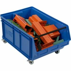 Quantum Storage Systems Quantum Mobile Magnum Plastic Stacking Bin, 18"W x 28" D x 15"H, Blue -Containers & Organizers Sales Store 334202BL 01