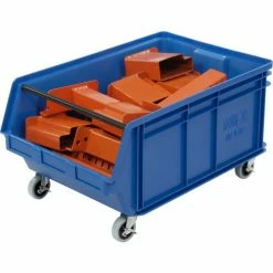 Quantum Storage Systems Quantum Mobile Magnum Plastic Stacking Bin, 18"W x 28" D x 15"H, Blue -Containers & Organizers Sales Store 334202BL 05