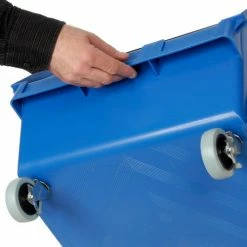 Quantum Storage Systems Quantum Mobile Magnum Plastic Stacking Bin, 18"W x 28" D x 15"H, Blue -Containers & Organizers Sales Store 334202BL 08