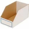 Foldable Corrugated Shelf Bin 9-3/4"W x 17-1/2"D x 10"H, White - Pkg Qty 27