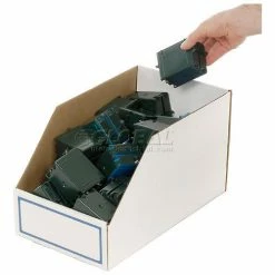 Foldable Corrugated Shelf Bin 9-3/4"W x 17-1/2"D x 10"H, White - Pkg Qty 27 -Containers & Organizers Sales Store 336408 03