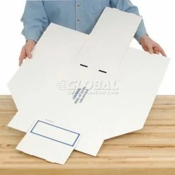 Foldable Corrugated Shelf Bin 9-3/4"W x 17-1/2"D x 10"H, White - Pkg Qty 27 -Containers & Organizers Sales Store 336408 04