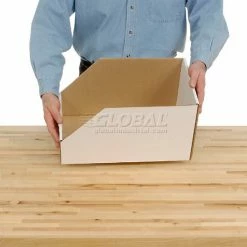 Foldable Corrugated Shelf Bin 9-3/4"W x 17-1/2"D x 10"H, White - Pkg Qty 27 -Containers & Organizers Sales Store 336408 09