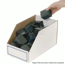 Foldable Corrugated Shelf Bin 9-3/4"W x 17-1/2"D x 10"H, White - Pkg Qty 27 -Containers & Organizers Sales Store 336408 4wco